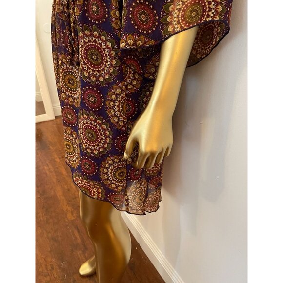 6 Degrees Purple Slip Dress & Boho Print Chiffon Dress - S Hippicore Tweecore Y2 - Picture 6 of 10